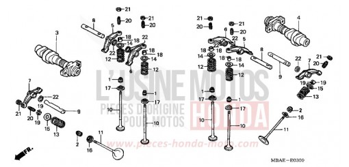 ARBRE A CAMES/SOUPAPE VT750C21 de 2001